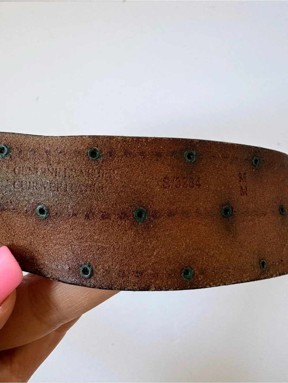 VNTG American Eagle Outfitters Genuine Leather Studded Belt Brown Western M Mens